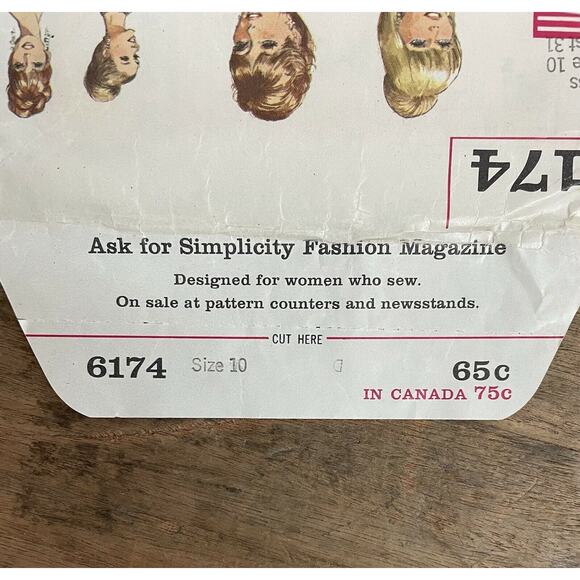 Vintage Simplicity Dress & Jacket Size 10 Sew Pattern 6174 Retro Style - Picture 4 of 7